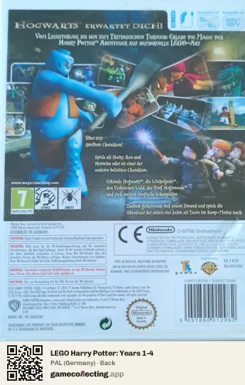 LEGO Harry Potter: Years 1-4 Nintendo Wii, Germany box back