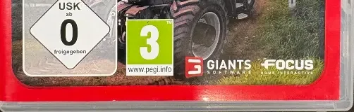 Farming Simulator 15, the USK square on its front