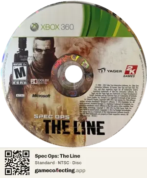 Spec Ops: The Line Xbox 360, NTSC disc