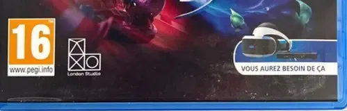 PlayStation VR Worlds, the PEGI square on its front