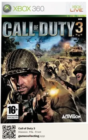 Call of Duty 3 Xbox 360, PAL box front