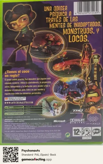 Psychonauts Xbox, Spain box back