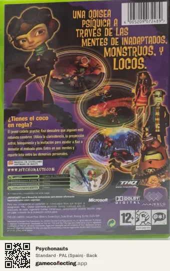 Psychonauts Xbox, Spain box back