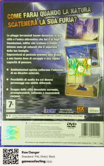 Raw Danger PlayStation 2, Italy box back