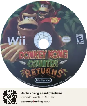 Donkey Kong Country Returns Nintendo Wii, NTSC disc