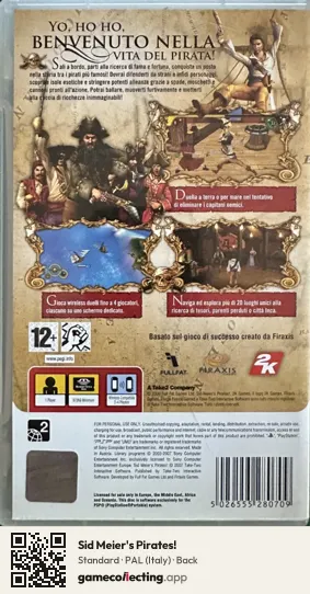 Sid Meier's Pirates! PlayStation Portable, Italy box back