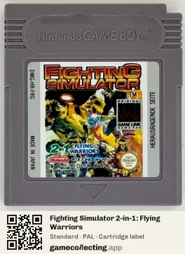 Fighting Simulator 2-in-1: Flying Warriors Game Boy, PAL cartridge label