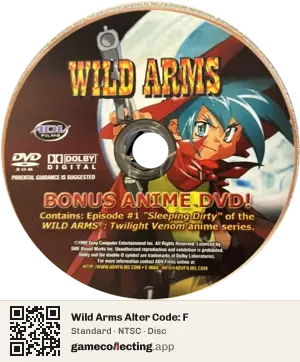 Wild Arms Alter Code: F PlayStation 2, NTSC disc