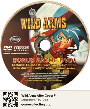 Wild Arms Alter Code: F PlayStation 2, NTSC disc