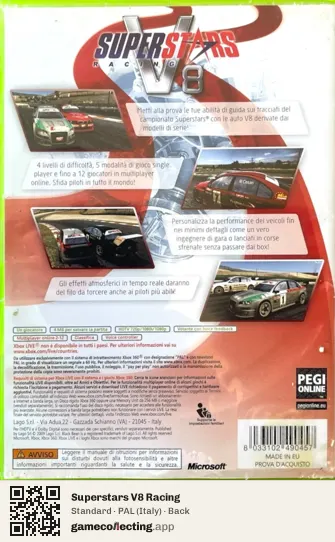 Superstars V8 Racing Xbox 360, Italy box back