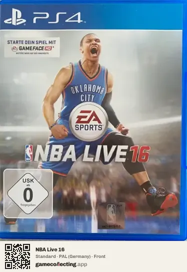 NBA Live 16 PlayStation 4, Germany box front