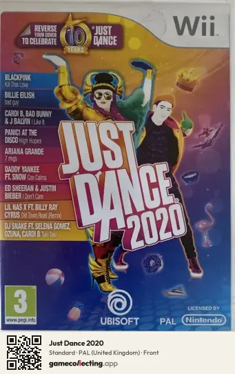 Just Dance 2020 Nintendo Wii, United Kingdom box front