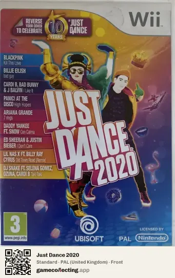 Just Dance 2020 Nintendo Wii, United Kingdom box front