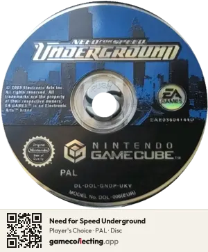 Need for Speed Underground Nintendo GameCube, PAL disc