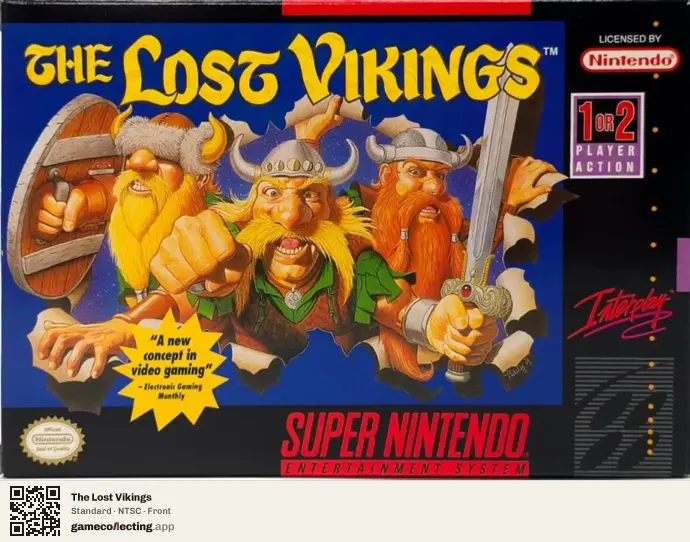 The Lost Vikings Super Nintendo Entertainment System, NTSC box front