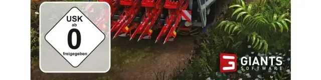 Farming Simulator 22, the USK square on its front