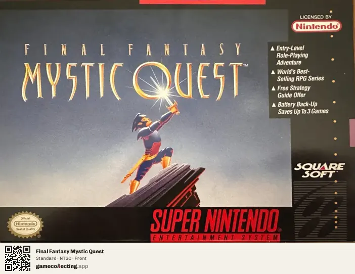Final Fantasy Mystic Quest Super Nintendo Entertainment System, NTSC box front