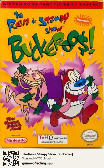 The Ren & Stimpy Show: Buckeroo$! Nintendo Entertainment System, NTSC box front