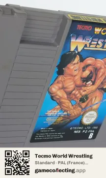 Tecmo World Wrestling Nintendo Entertainment System, PAL cartridge label