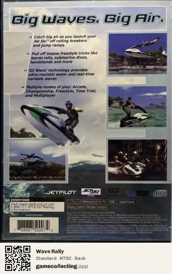 Wave Rally PlayStation 2, NTSC box back