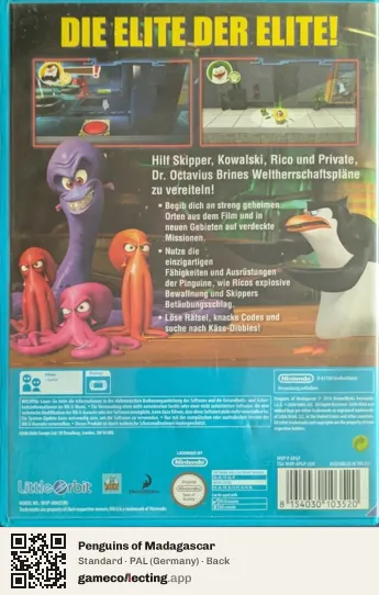 Penguins of Madagascar Nintendo Wii U, Germany box back