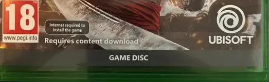 Assassin's Creed Black Flag Resynced, the PEGI square on its front