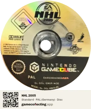 NHL 2005 Nintendo GameCube, PAL disc