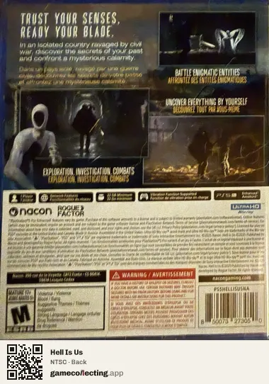 Hell Is Us PlayStation 5, NTSC box back