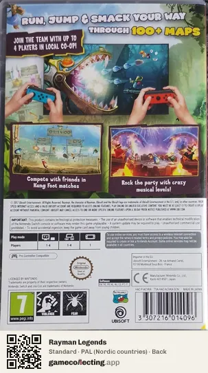 Rayman Legends Nintendo Switch, Nordic countries box back