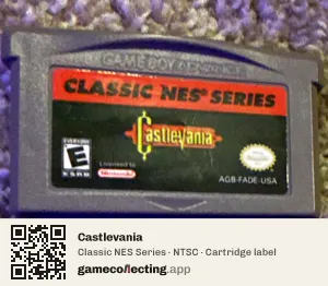 Castlevania Game Boy Advance, NTSC cartridge label