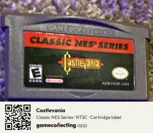 Castlevania Game Boy Advance, NTSC cartridge label