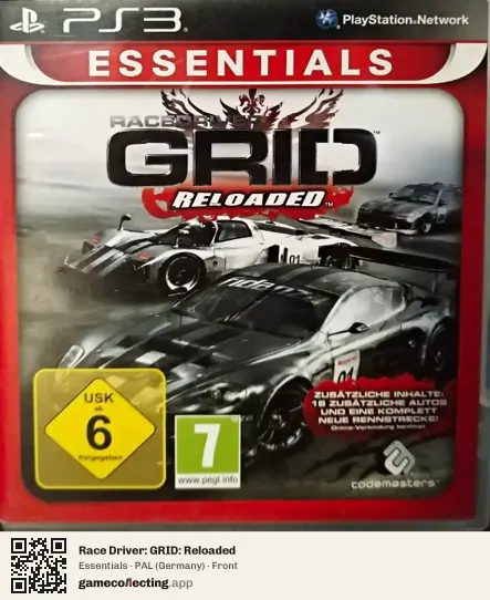 Race Driver: GRID: Reloaded PlayStation 3, Germany box front