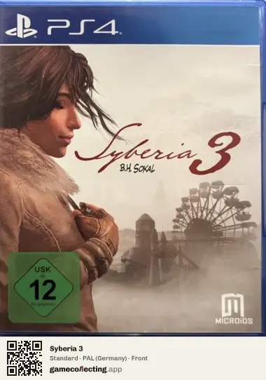 Syberia 3 PlayStation 4, Germany box front