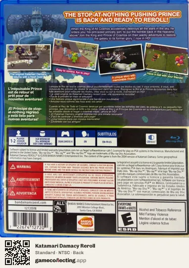 Katamari Damacy Reroll PlayStation 4, NTSC box back