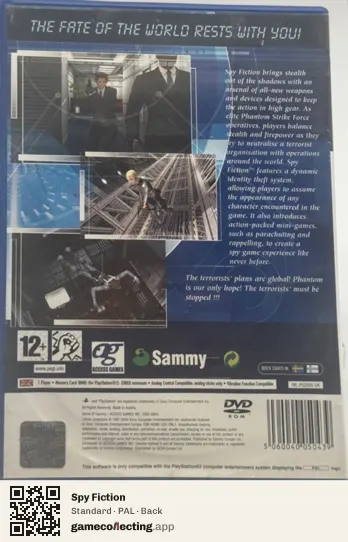 Spy Fiction PlayStation 2, PAL box back