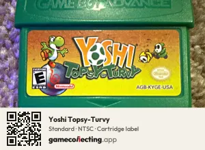 Yoshi Topsy-Turvy Game Boy Advance, NTSC cartridge label