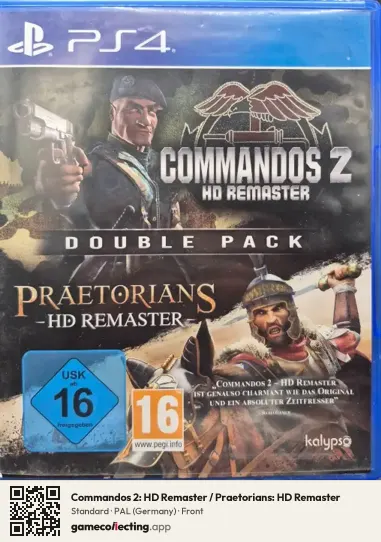 Commandos 2: HD Remaster / Praetorians: HD Remaster PlayStation 4, Germany box front