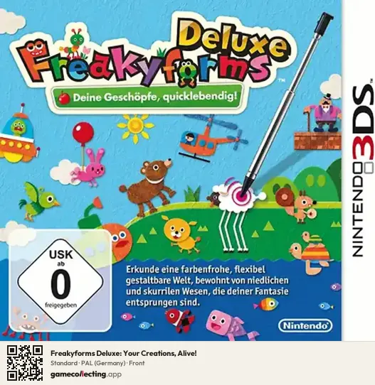 Freakyforms Deluxe: Your Creations, Alive! Nintendo 3DS, Germany box front