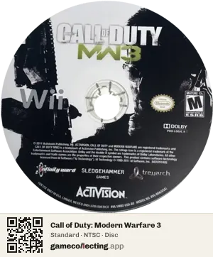 Call of Duty: Modern Warfare 3 Nintendo Wii, NTSC disc