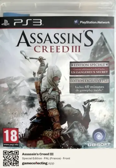 Assassin's Creed III PlayStation 3, France box front