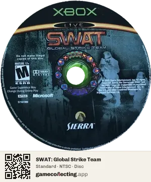 SWAT: Global Strike Team Xbox, NTSC disc