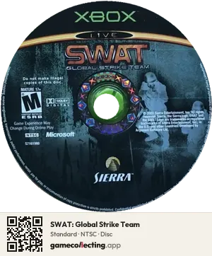 SWAT: Global Strike Team Xbox, NTSC disc
