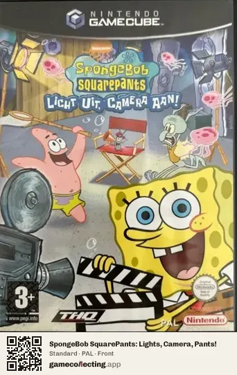 SpongeBob SquarePants: Lights, Camera, Pants! Nintendo GameCube, PAL box front