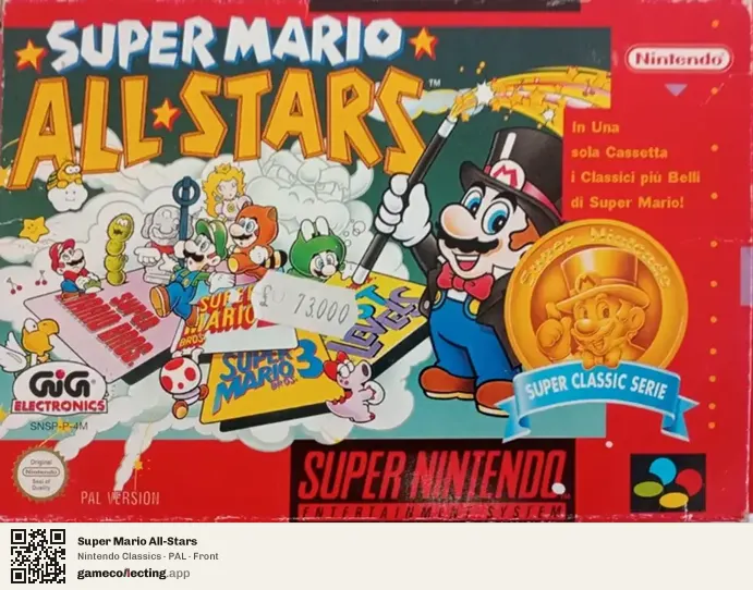 Super Mario All-Stars Super Nintendo Entertainment System, PAL box front