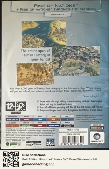 Rise of Nations Computer, PAL box back