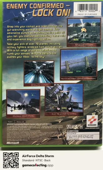 AirForce Delta Storm Xbox, NTSC box back