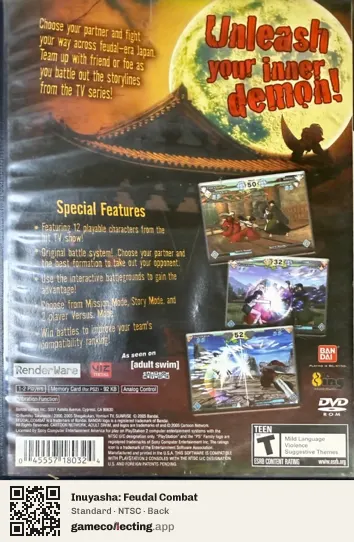 Inuyasha: Feudal Combat PlayStation 2, NTSC box back