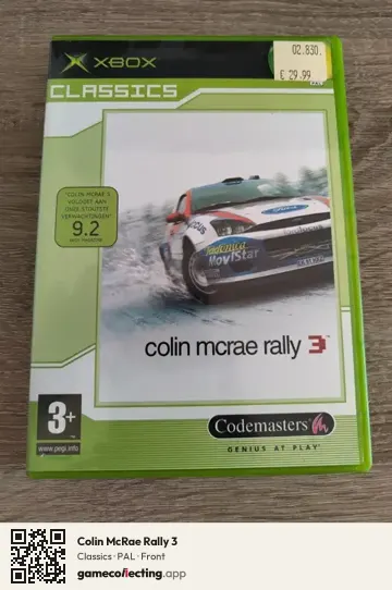 Colin McRae Rally 3 Xbox, PAL box front