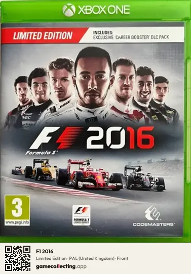 F1 2016 Xbox One, United Kingdom box front