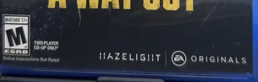 A Way Out, the ESRB box on its front